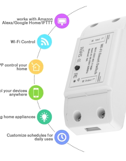 Interruptor WiFi 10A compatible Alexa + Google Home