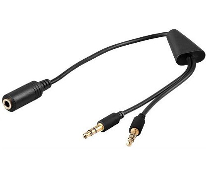 Adattatore AISENS Jack 3.5 Femmina A 2 Maschi: Cavo 25 Cm Per Splitter Audio