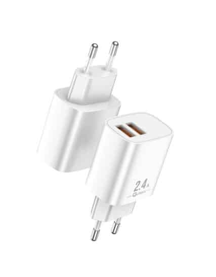 Qcharx Apolo Cargador 2.4A 2 puertos 12W Blanco
