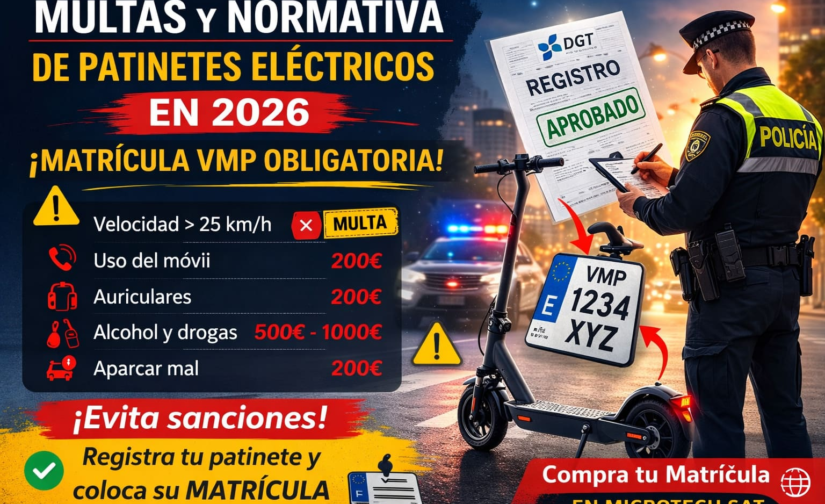 Multas y normativa de patinetes eléctricos 2026